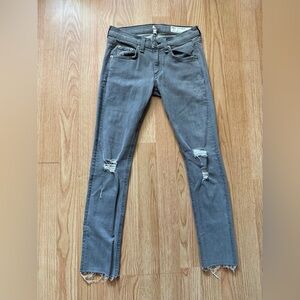 Rag & Bone Jeans 24 Womens Gray Denim Skinny Leg Distressed Stretch Modern Fit